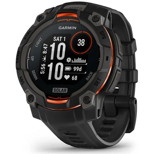 Fotografie Smartwatch Garmin Instinct 3, 45mm, Solar, GPS, Android/iOS, Negru, curea silicon neagra