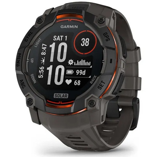 Fotografie Smartwatch Garmin Instinct 3, 50mm, Solar, GPS, Android/iOS, Negru, curea silicon Charcoal