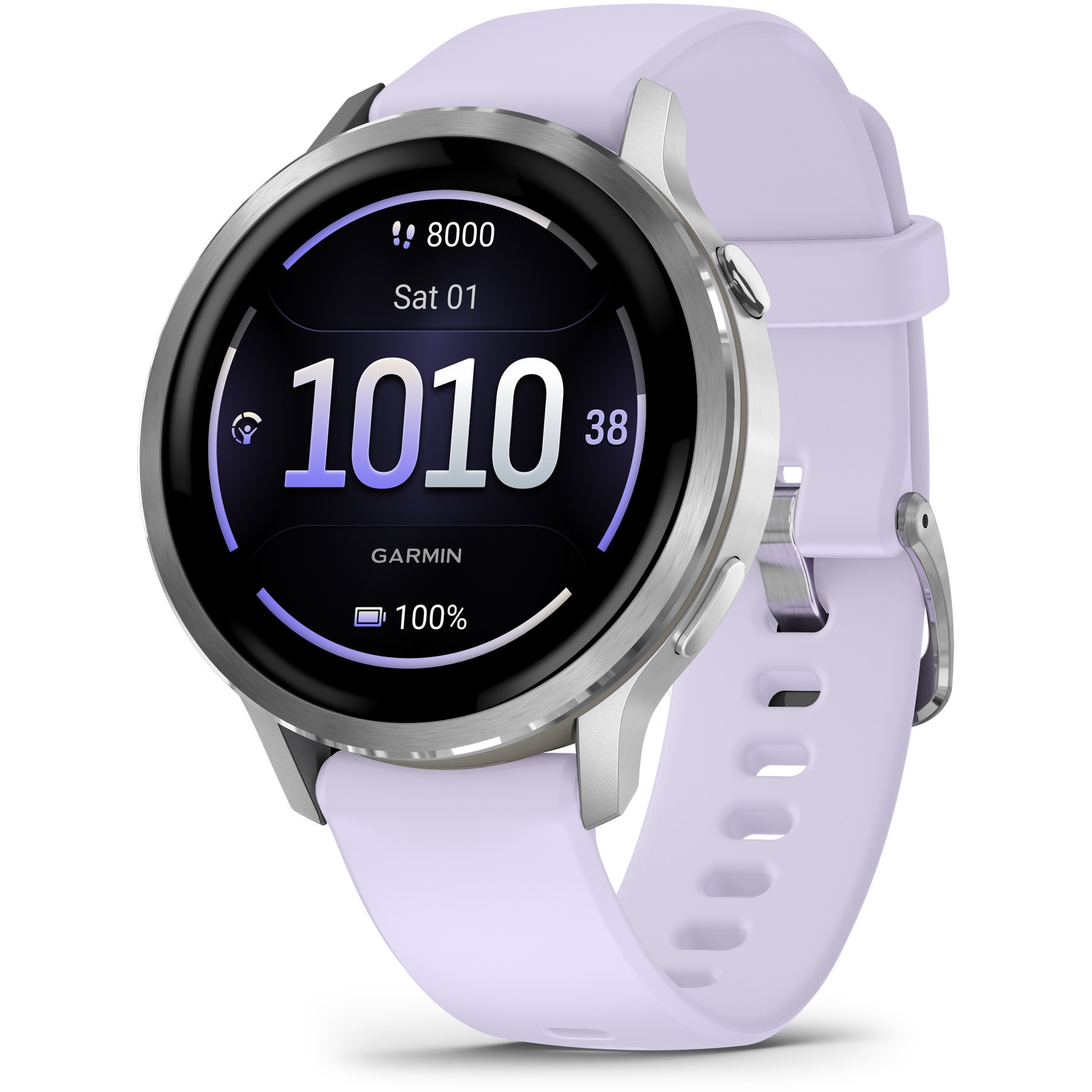 Fotografie Smartwatch Garmin Venu 4, 41mm, AMOLED, GPS, Wi-Fi, Android/iOS, silicon, Silver/Periwinkle