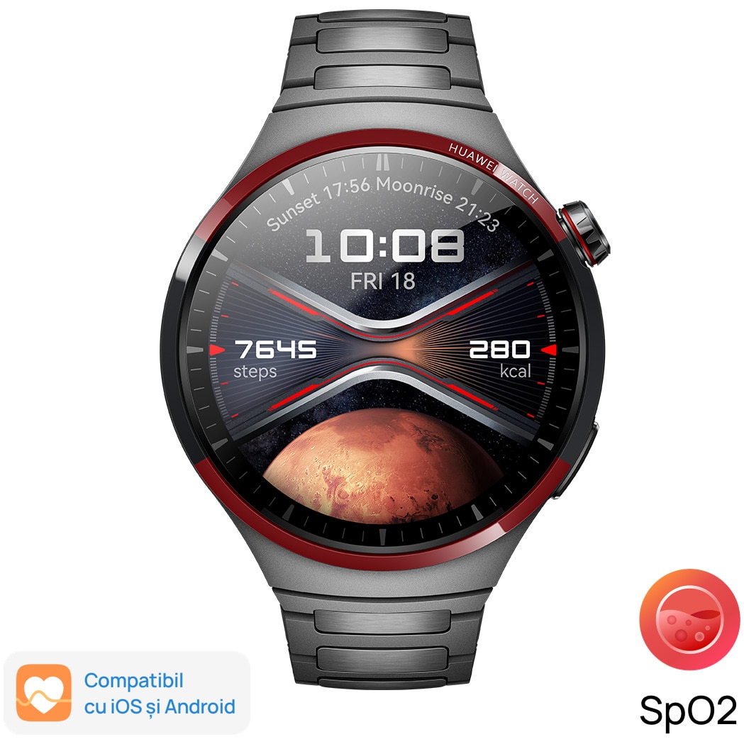 Fotografie Smartwatch Huawei Watch 4 Pro, Space Edition Grey Aerospace-Grade Titanium Case