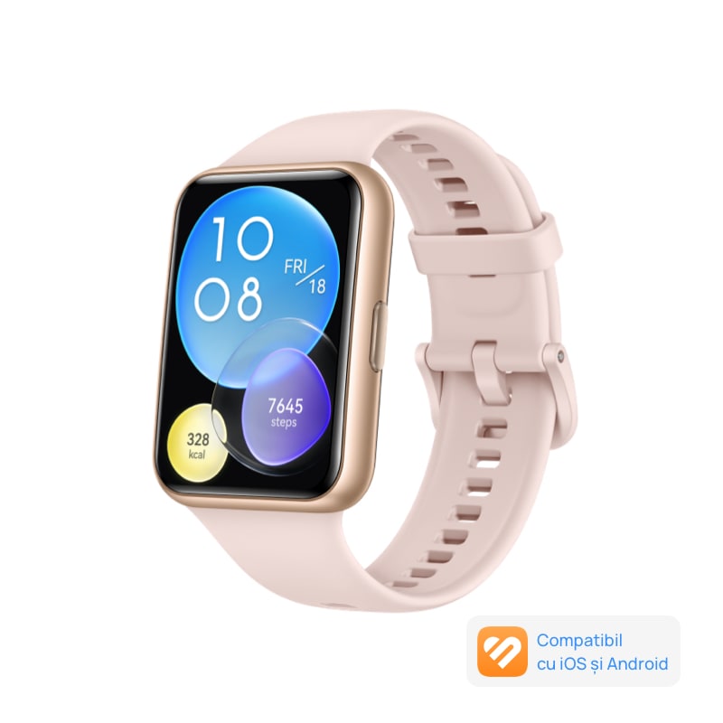 Fotografie Smartwatch Huawei Watch Fit 2, Silicone Strap, Sakura Pink