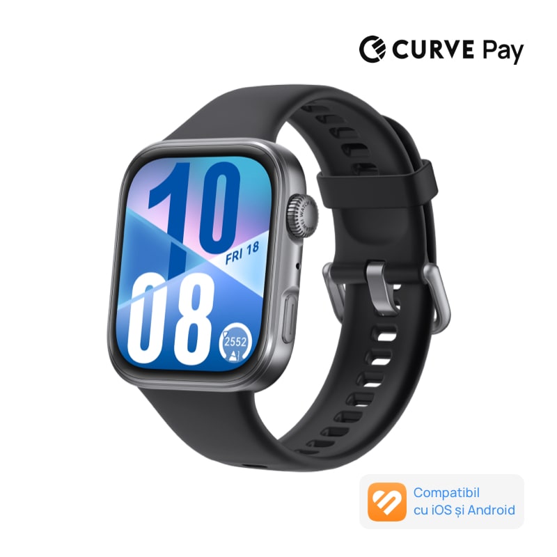 Fotografie Smartwatch HUAWEI Watch Fit 4, Black Body with Black Fluoroelastomer Strap