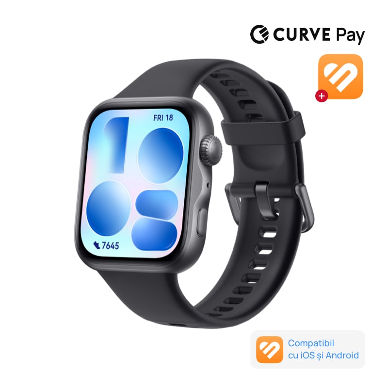Fotografie Smartwatch HUAWEI Watch Fit 5, Black Aluminium with Black Fluoroelastomer Strap + 1 Month Health+