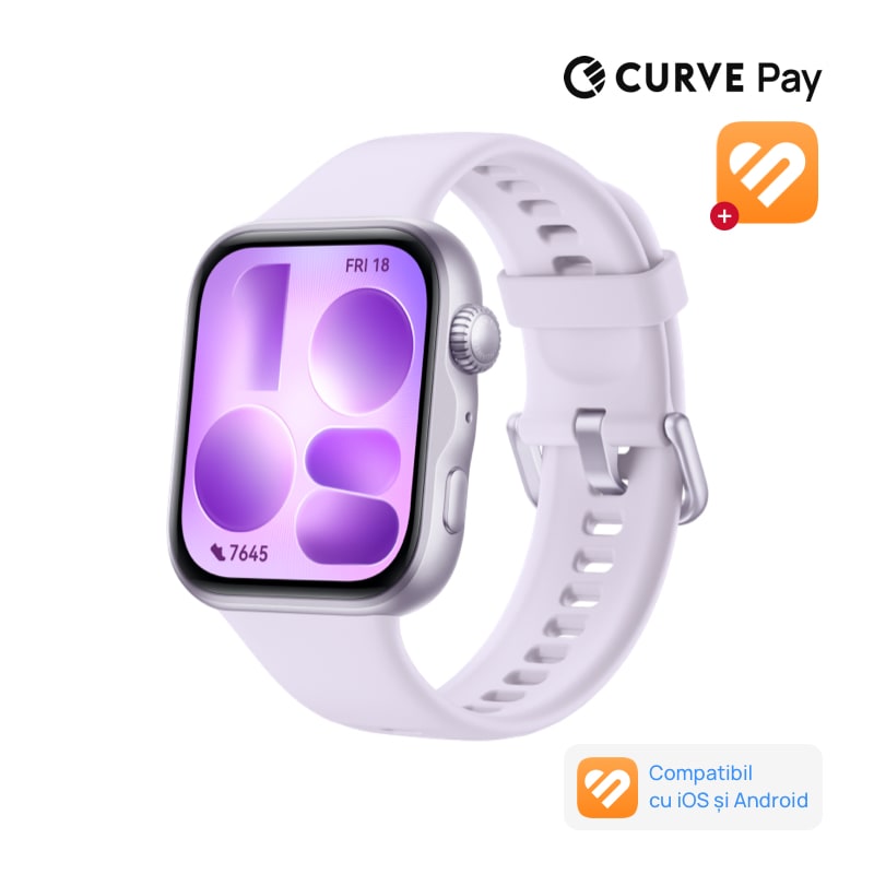 Fotografie Smartwatch HUAWEI Watch Fit 5, Purple Aluminium with Purple Fluoroelastomer Strap + 1 Month Health+