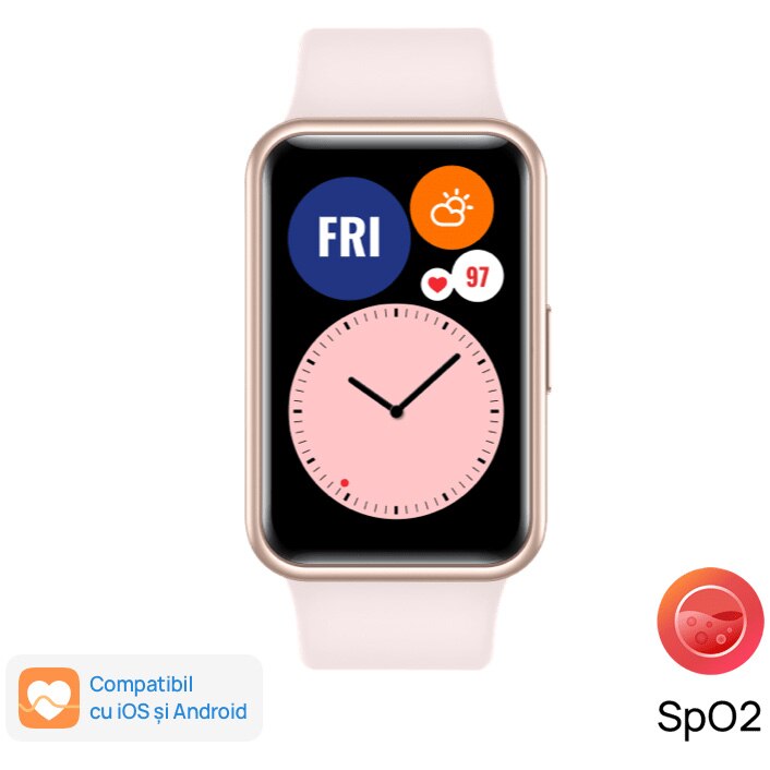 Fotografie Smartwatch Huawei Watch Fit, Sakura Pink