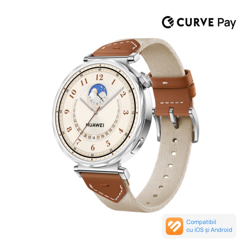 Fotografie Smartwatch Huawei Watch GT 5, 41MM, Stainless Steel Case, Brown Woven Strap