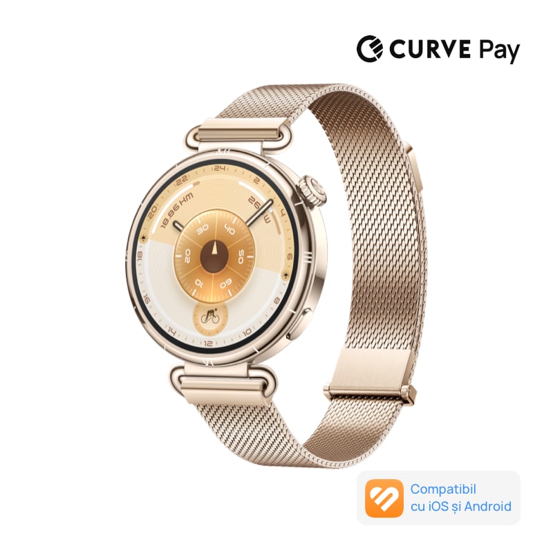 Fotografie Smartwatch Huawei Watch GT 6, 41MM, Gold Stainless Steel Case, Gold Milanese Strap