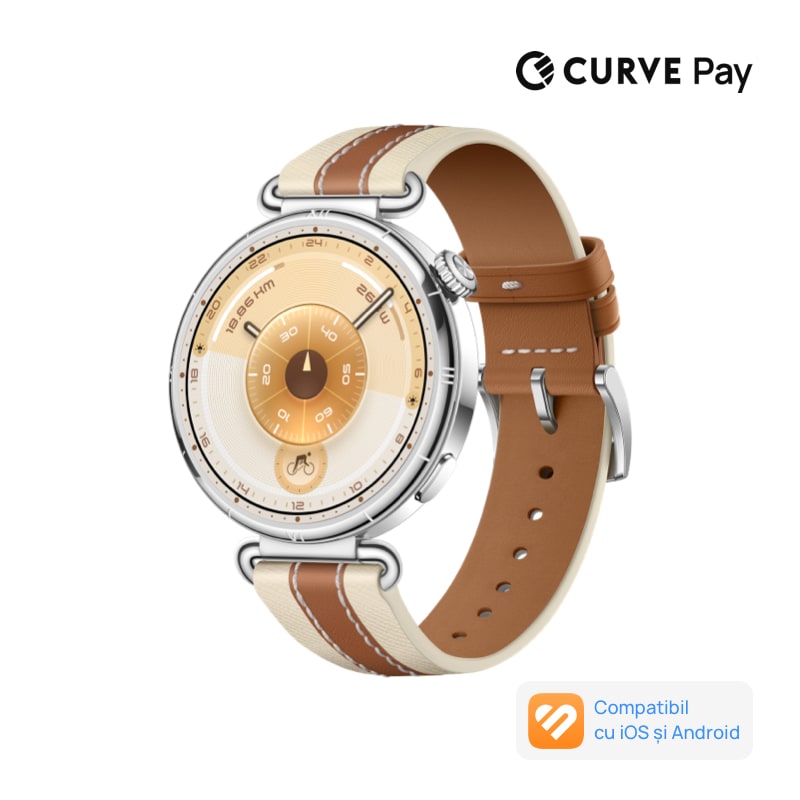 Fotografie Smartwatch Huawei Watch GT 6, 41MM, Steel Stainless Steel Case, Brown Woven Strap
