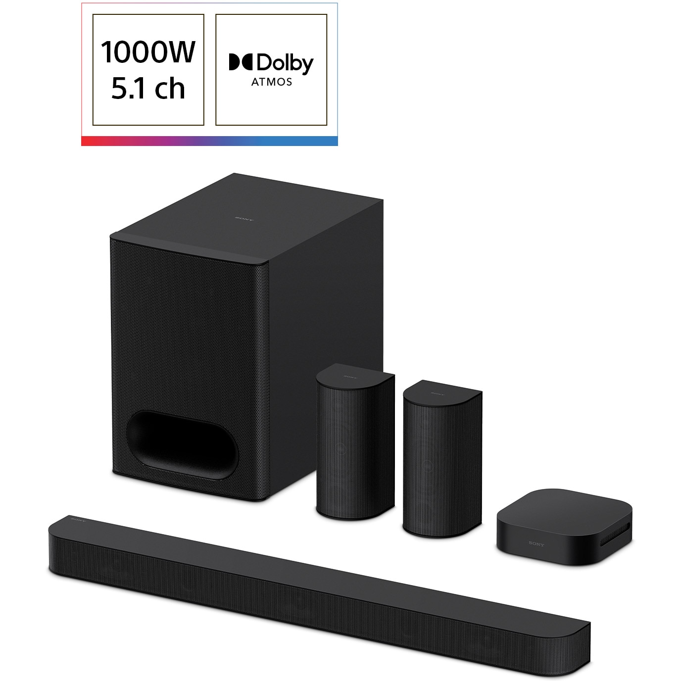 Fotografie Soundbar Sony BRAVIA Theatre System 6 HT-S60, 5.1ch, 1000W, Dolby Atmos, DTS:X, AI Voice Zoom 3, Mod Multi Stereo Party, Bluetooth 5.3, Negru
