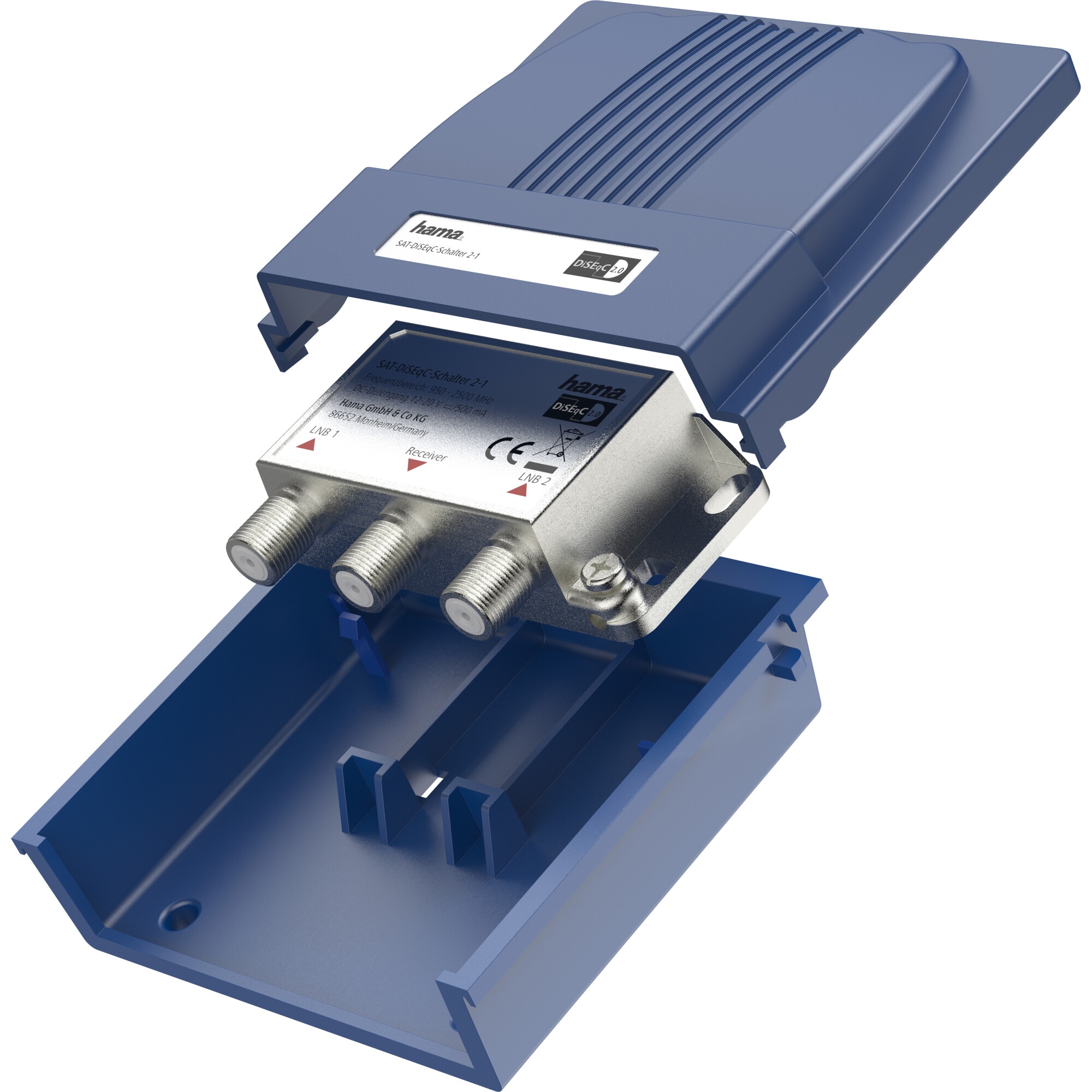 Fotografie Splitter cablu coaxial Hama 205289, albastru