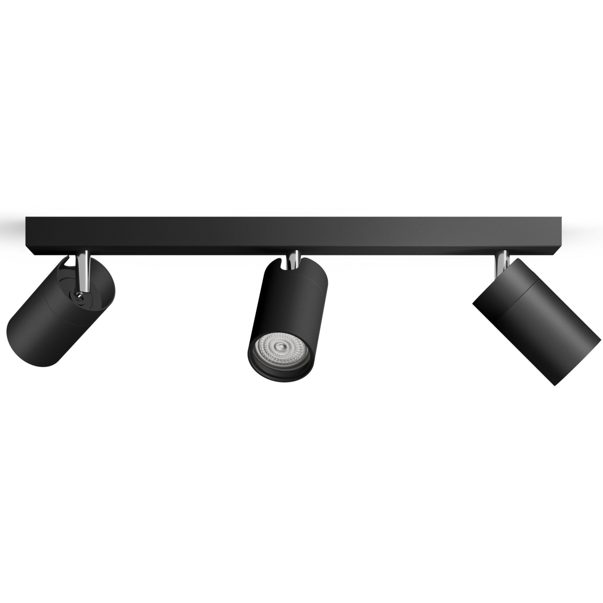 Fotografie Spot Philips Idris, 3xGU10 max. 5W, pentru baie, montare plafon/perete, IP44, 8x44x12 cm, Metal, Negru