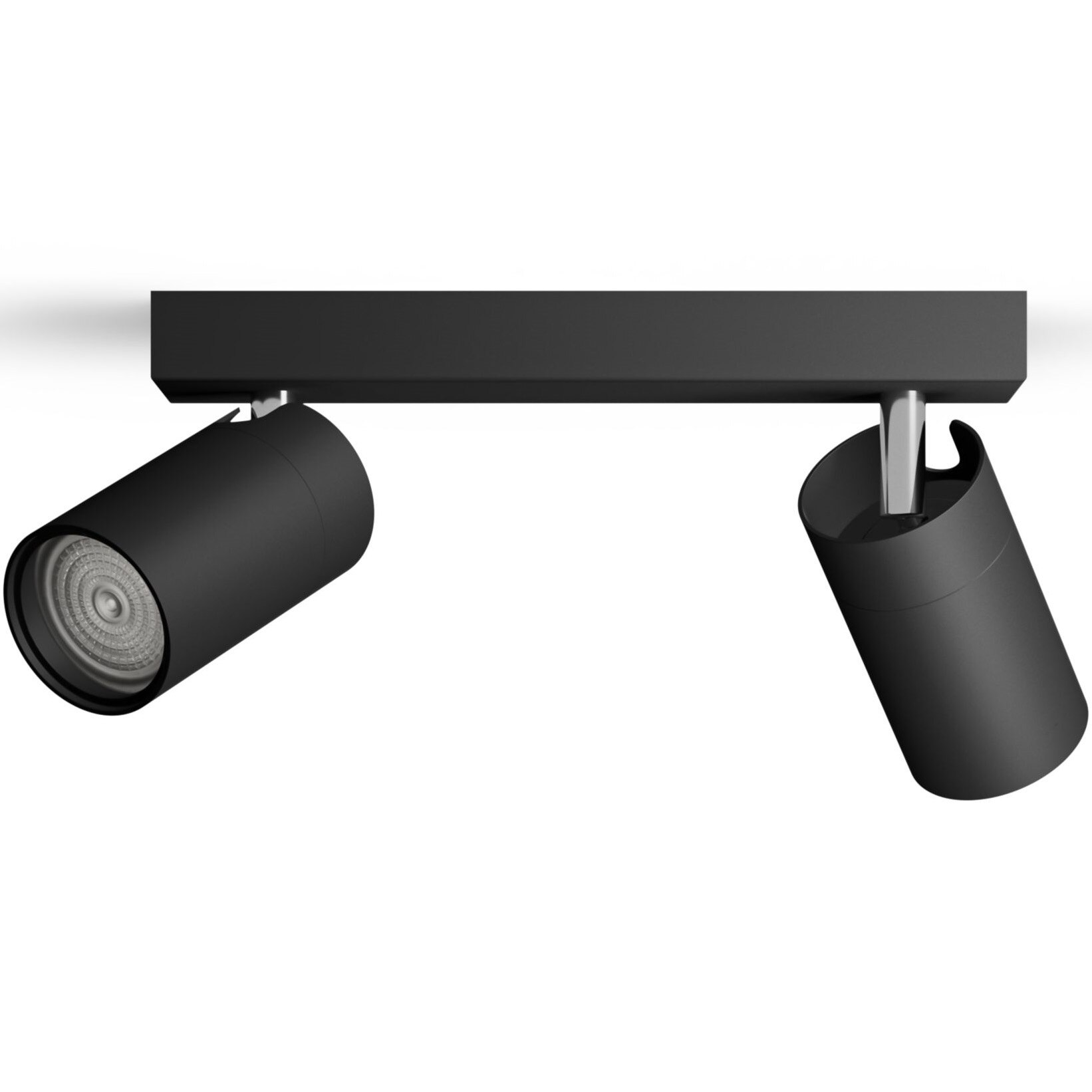 Fotografie Spot Philips Idrisc, 2xGU10 max. 5W, pentru baie, montare plafon/perete, IP44, 8x24x12 cm, Metal, Negru