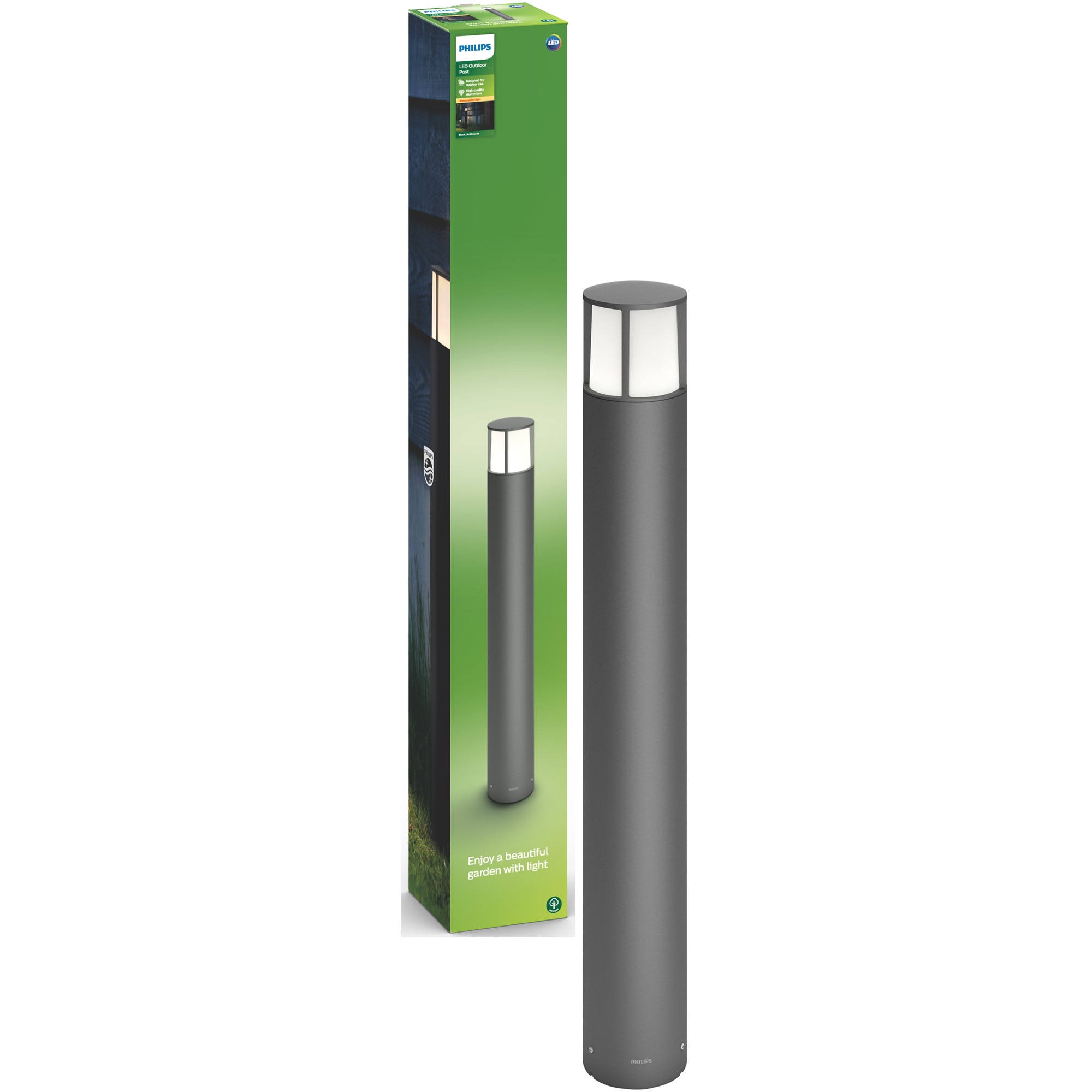 Fotografie Stalp exterior Philips Stock 1x6W Led, IP44, Antracit, clasa energetica F