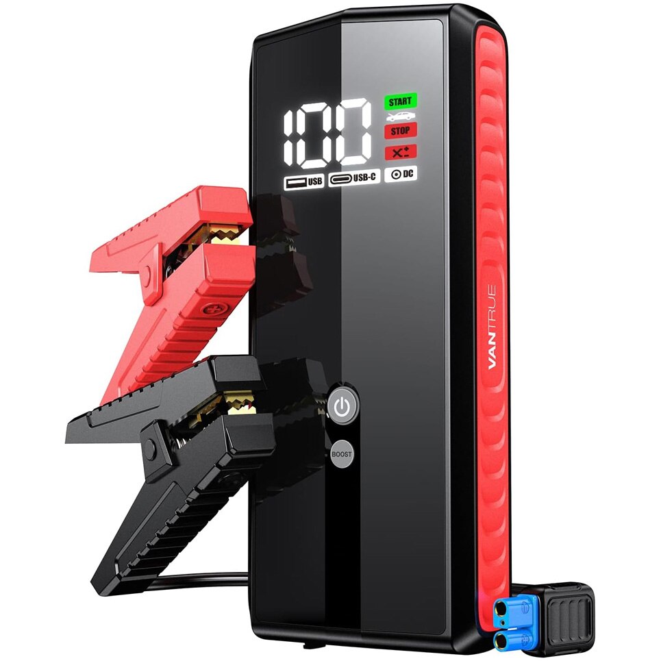 Fotografie Starter auto portabil Vantrue, tip redresor cu acumulator, ecran LCD, 20000mAh, 3000A