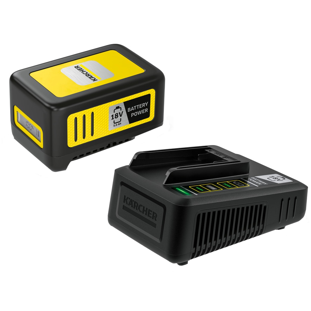 Fotografie Starter Kit Battery Power Karcher 18/50, acumulator de 18 V, 5 Ah, incarcator fast charger, compatibil cu toate produsele Karcher din platforma 18 V