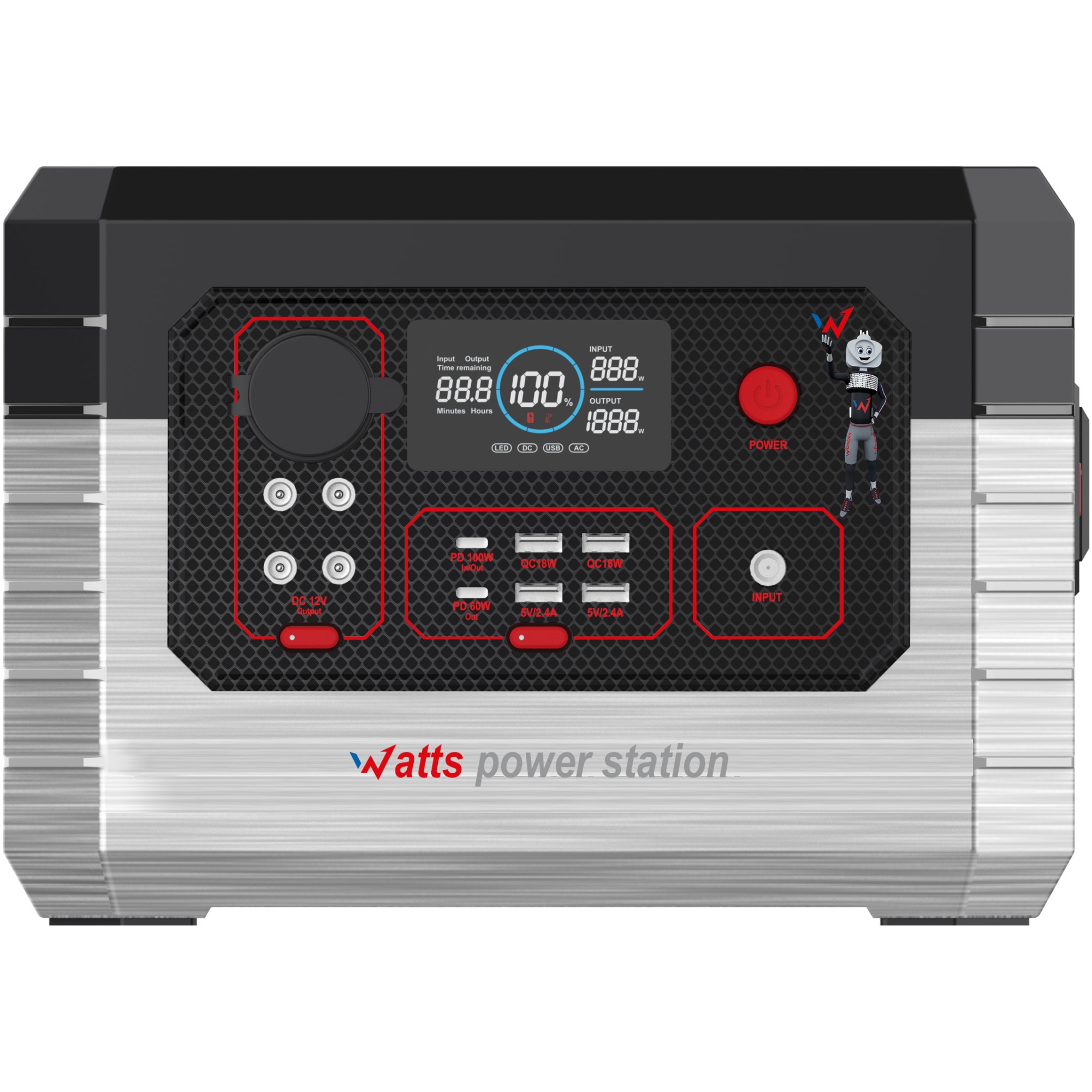 Fotografie Statie Incarcare Portabila Multifunctionala cu Acumulator Wonder 600W (max 1200W)