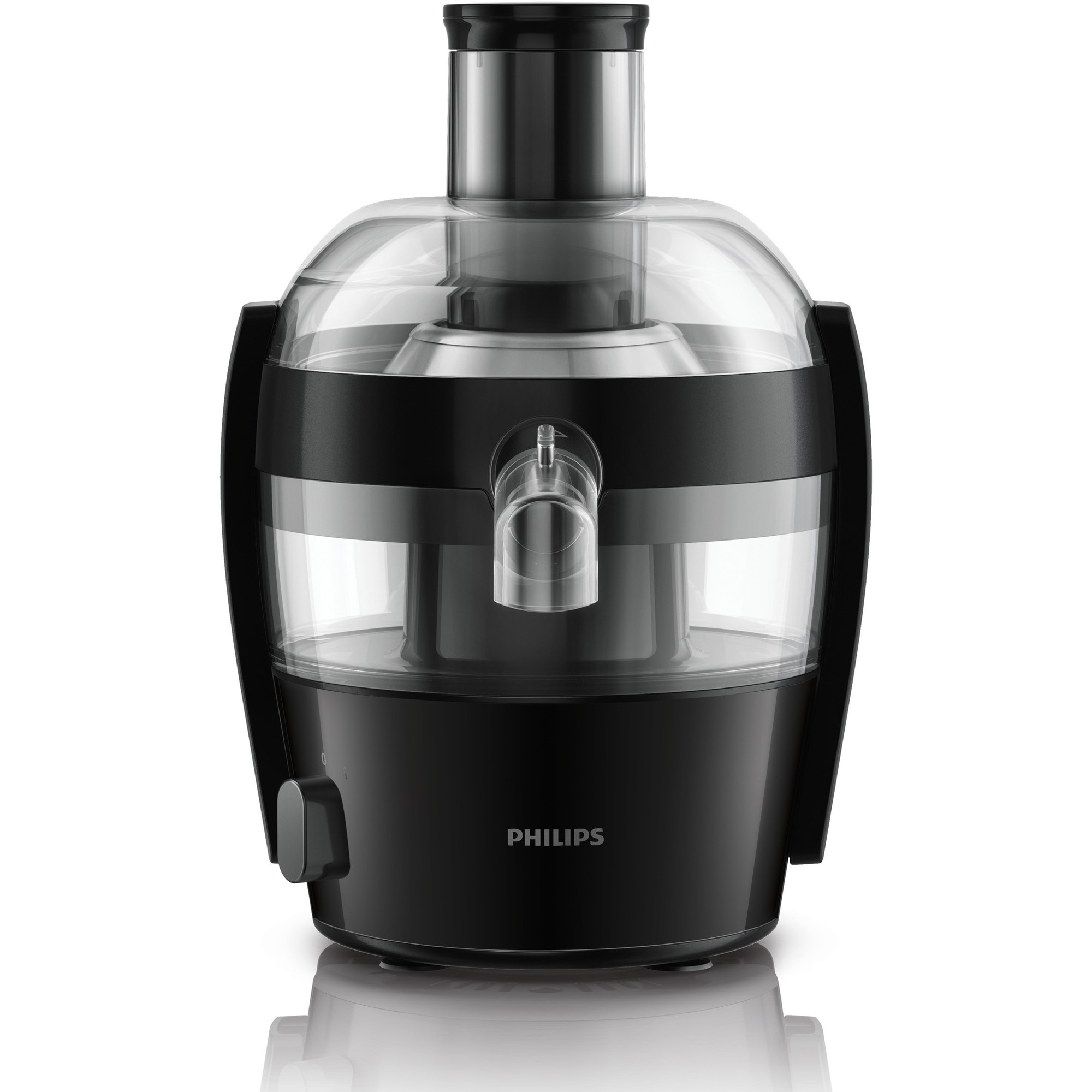 Fotografie Storcator de fructe Philips Viva Collection HR1832/00, 500W, tehnologie Quick Clean, recipient pulpa 1.5L, site Quick Clean, accesoriu anti-picurare, Negru