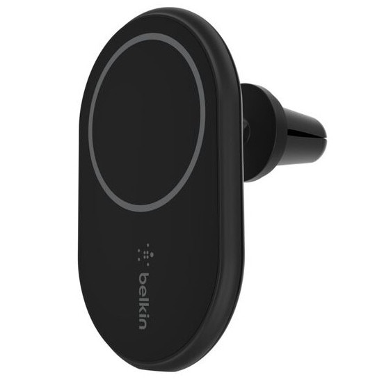 Fotografie Suport auto magnetic wireless Belkin BOOST CHARG pentru aerisire + incarcator auto, CLA, Negru