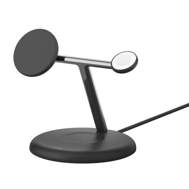 Fotografie Suport de incarcare reglabil Belkin BOOST CHARG PRO 3în1 Qi2 15W magnetic, Negru