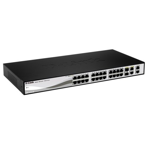 Fotografie Switch D-Link DES-1210-28P, 24 x 10/100, 2 Combo SFP, 2 Gigabit, Power over Ethernet