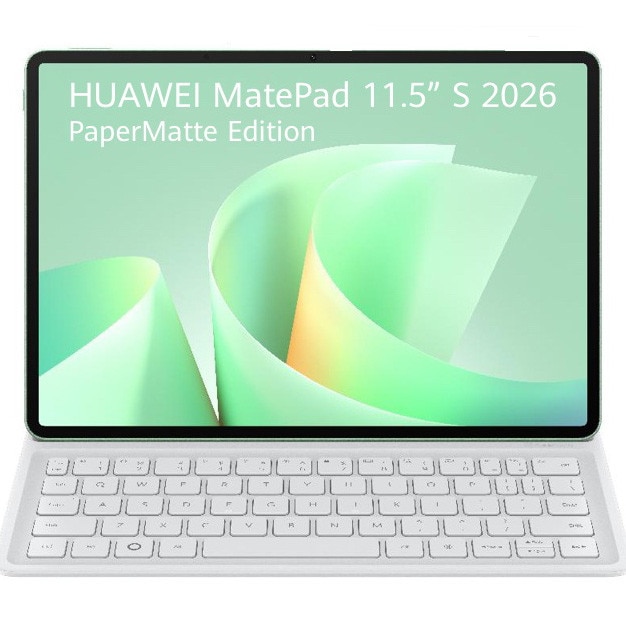 Fotografie Tableta HUAWEI MatePad 11.5" S 2026 PaperMatte Edition, 12GB RAM, 256GB, Wi-Fi, Green + Smart Magnetic Keyboard