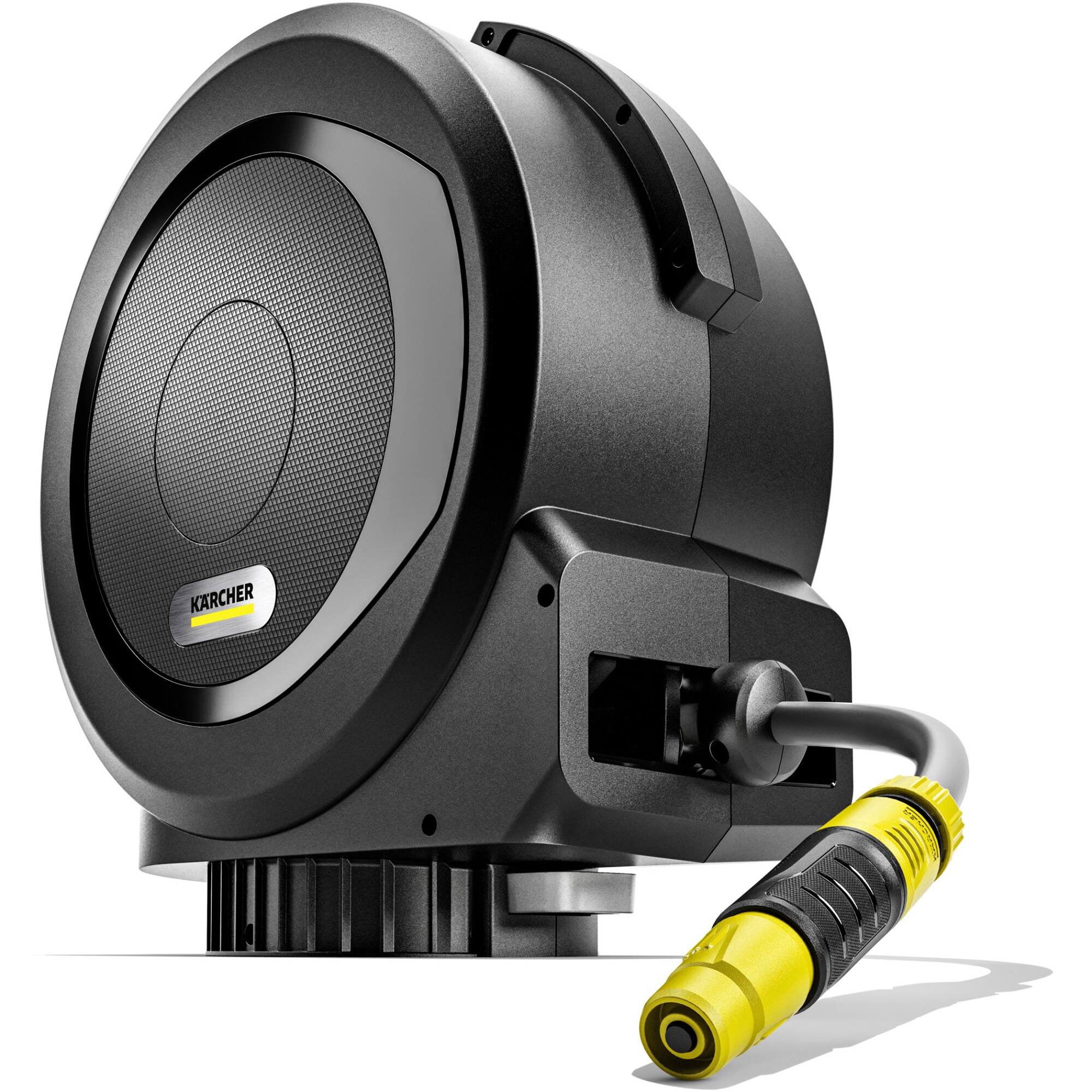 Fotografie Tambur autoretractabil + furtun de gradina 20 + 1.5 m 1/2 Karcher CR 7.220, furtun 20 + 1.5 m, diametru furtun 1/2, suport de perete, include: 2 conectori furtun + conector Aqua Stop + adaptor furtun cu reductie 3/4, 1/2 + duza pulverizare