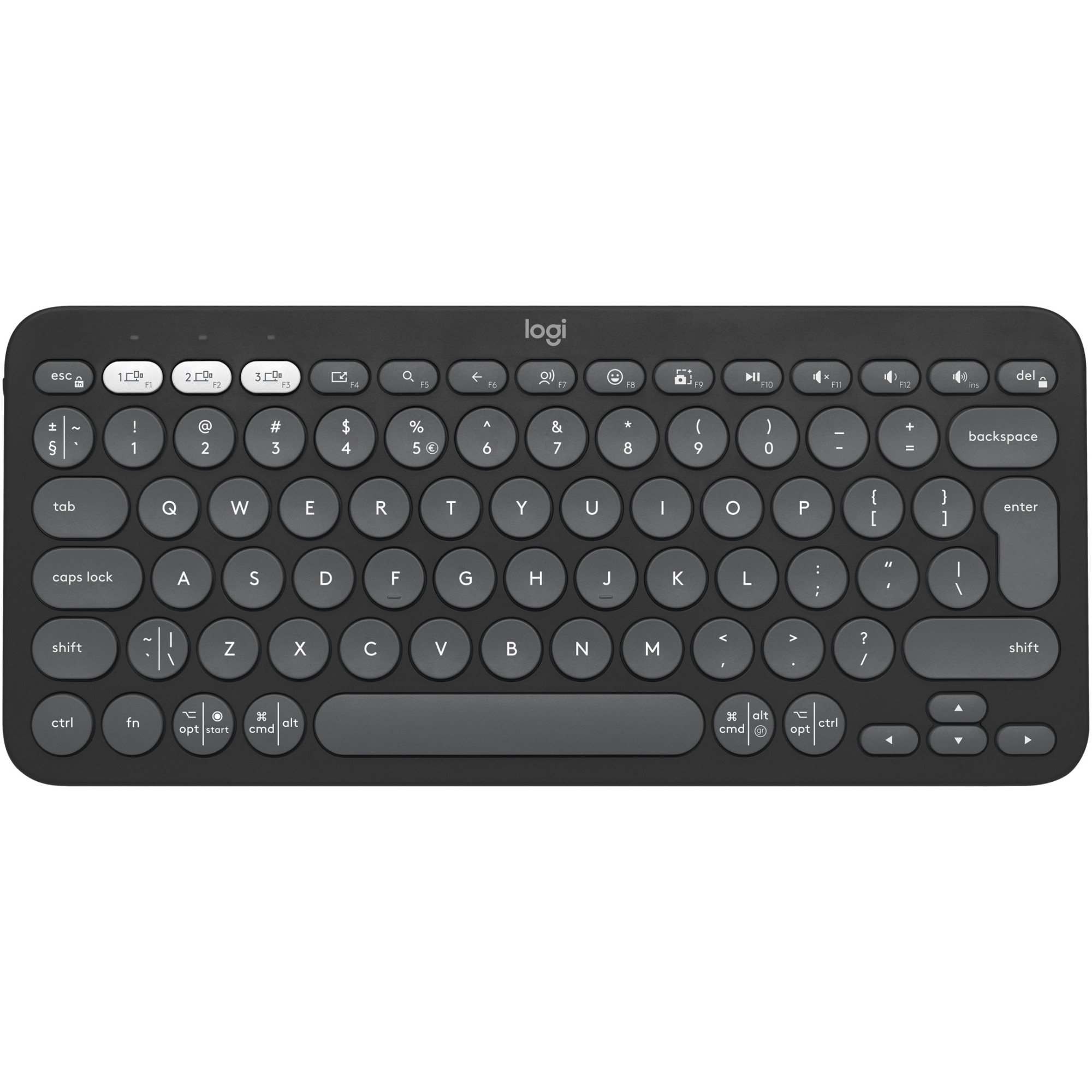 Fotografie Tastatura Bluetooth Logitech Pebble Keys 2 K380s, Multi-Device, Tonal graphite