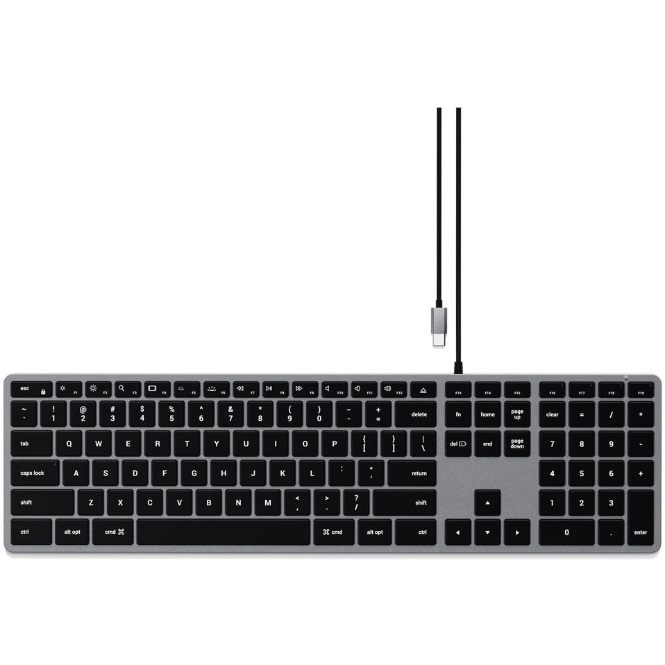 Fotografie Tastatura cu fir Satechi Slim W3 USB-C retroiluminata, US, Gri spatial