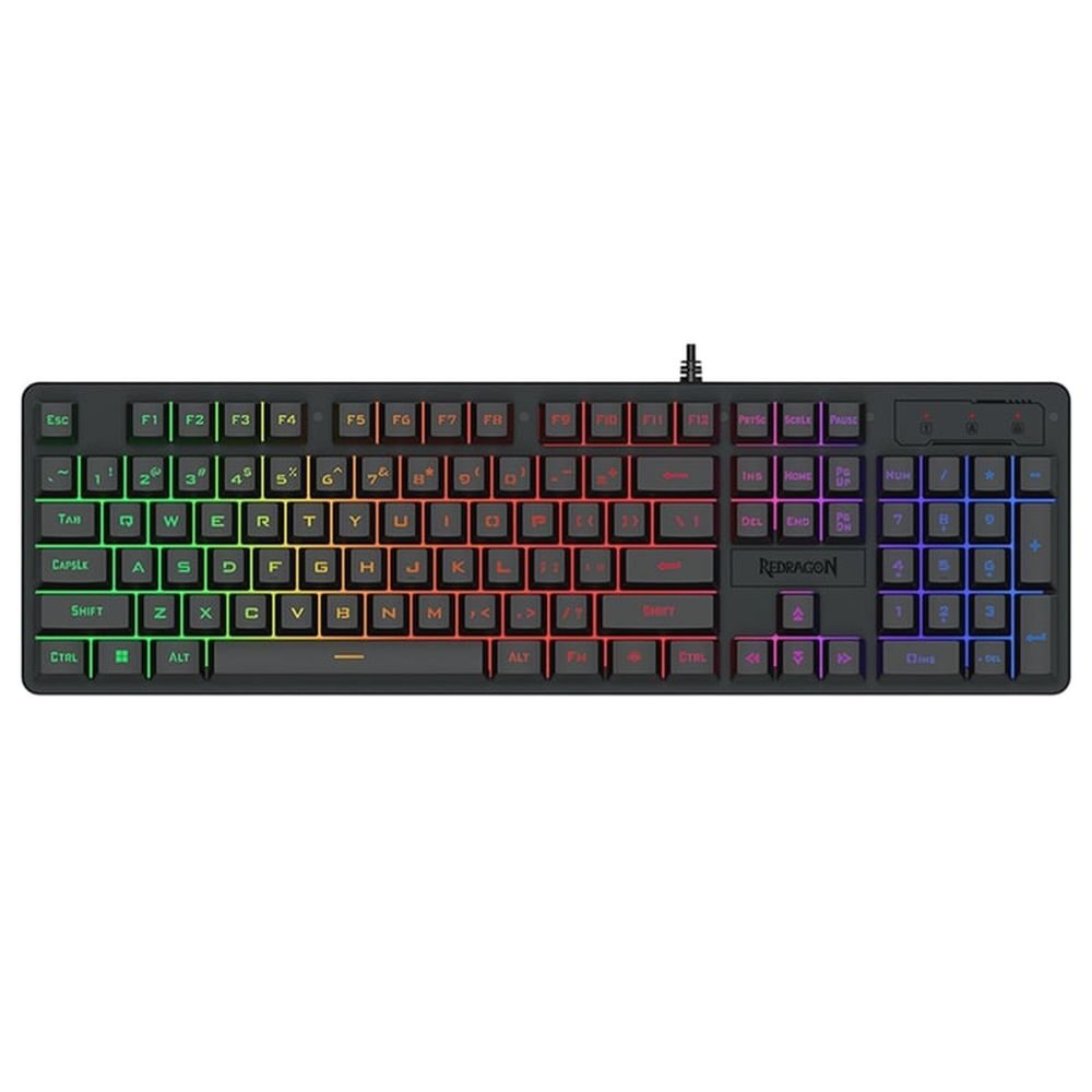 Fotografie Tastatura gaming cu fir Redragon Netherbane, iluminare RGB, Negru