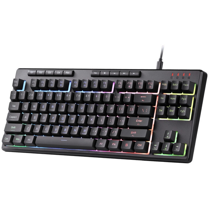 Fotografie Tastatura gaming cu fir Redragon Shiva TKL, Iluminare RGB, Membrana, Negru