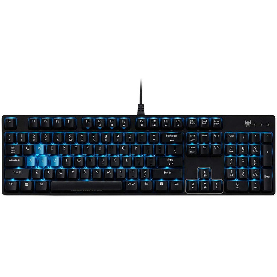 Fotografie Tastatura gaming mecanica Acer Predator Aethon 300, switch Cherry MX Blue, iluminare albastru, layout US