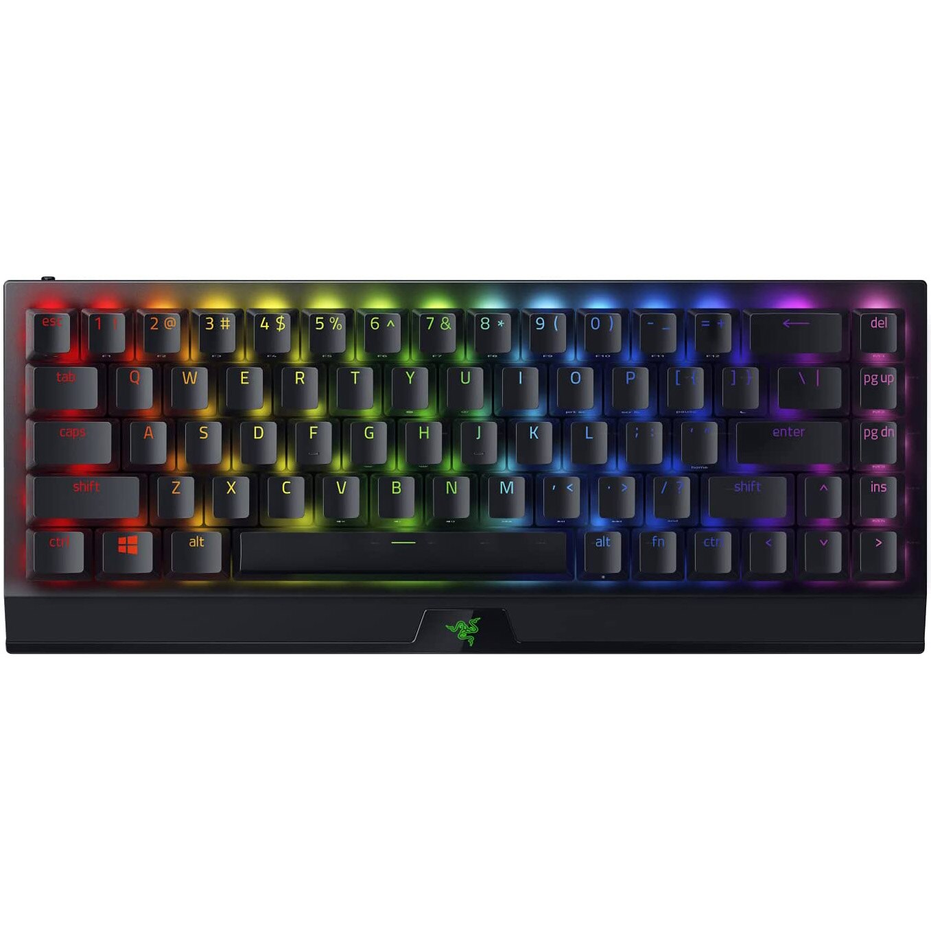 Fotografie Tastatura gaming mecanica Razer BlackWidow V3 Mini, wireless HyperSpeed, format 65%, iluminare Chroma RGB, switch Razer Green, Negru