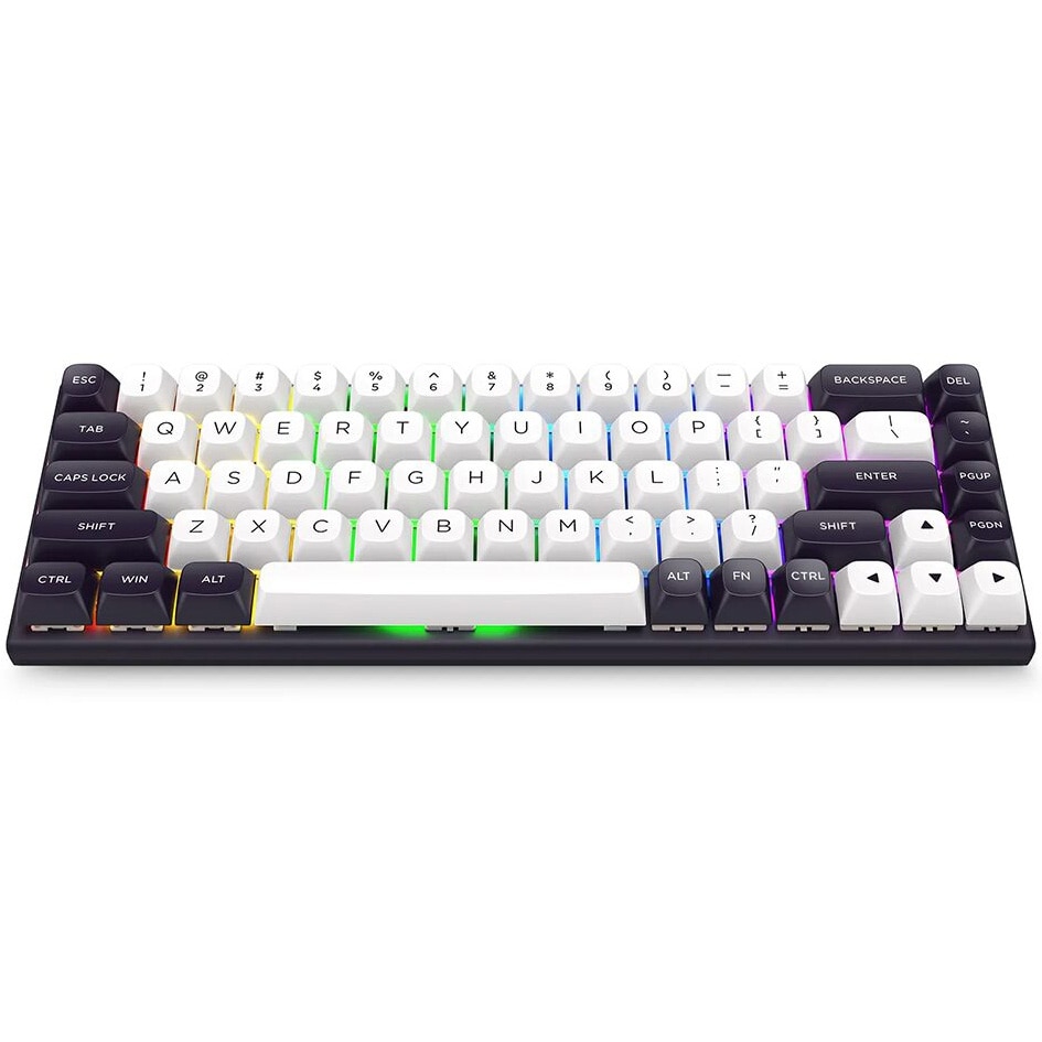 Fotografie Tastatura gaming mecanica Redragon Irelia, iluminare RGB, switch-uri magnetice roz, Negru/Alb