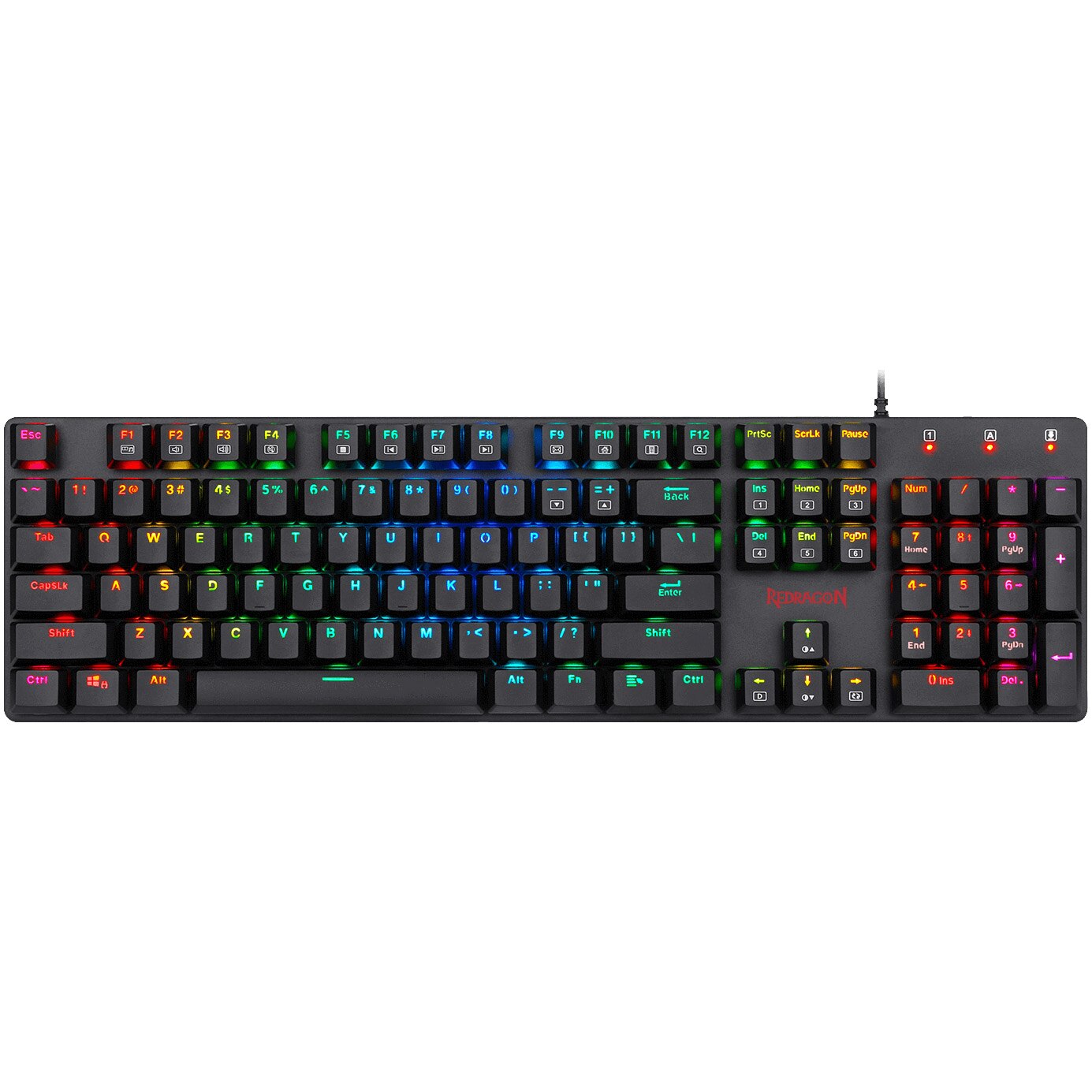 Fotografie Tastatura gaming mecanica Redragon Shrapnel, Red Switch, Iluminare RGB, Negru