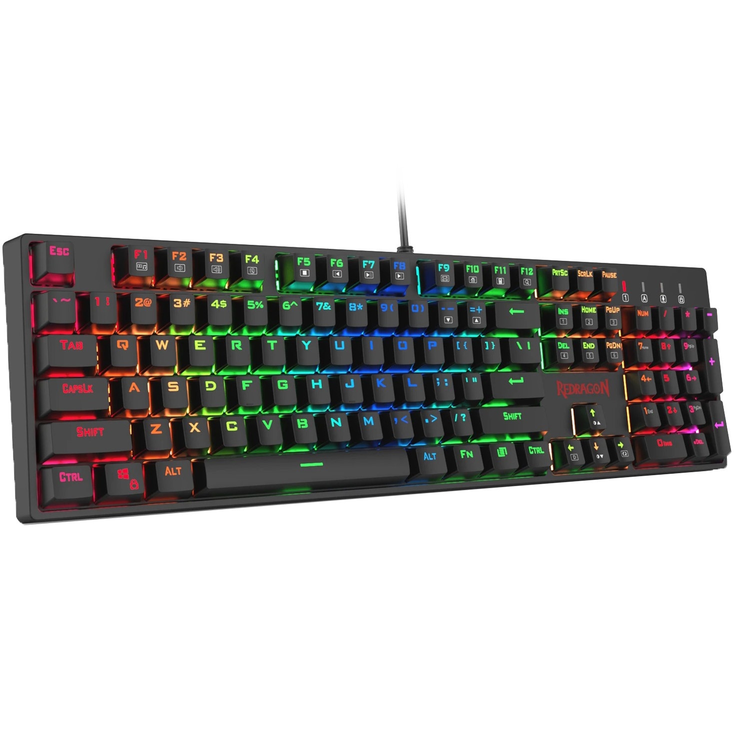 Fotografie Tastatura gaming mecanica Redragon Surara, iluminare RGB, switch liniar RED, Negru