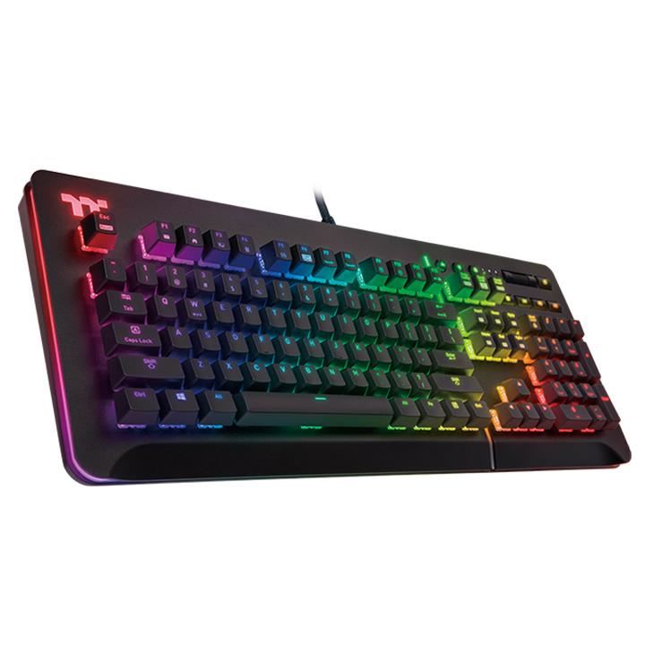 Fotografie Tastatura gaming mecanica Thermaltake Premium Level 20, Cherry MX Speed Silver switch, RGB, negru