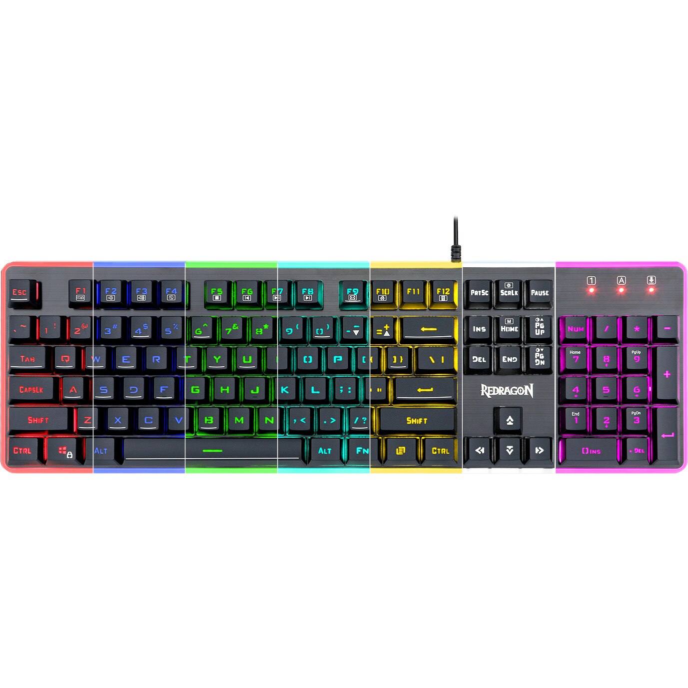 Fotografie Tastatura gaming Redragon Dyaus 2, iluminare RGB, Negru
