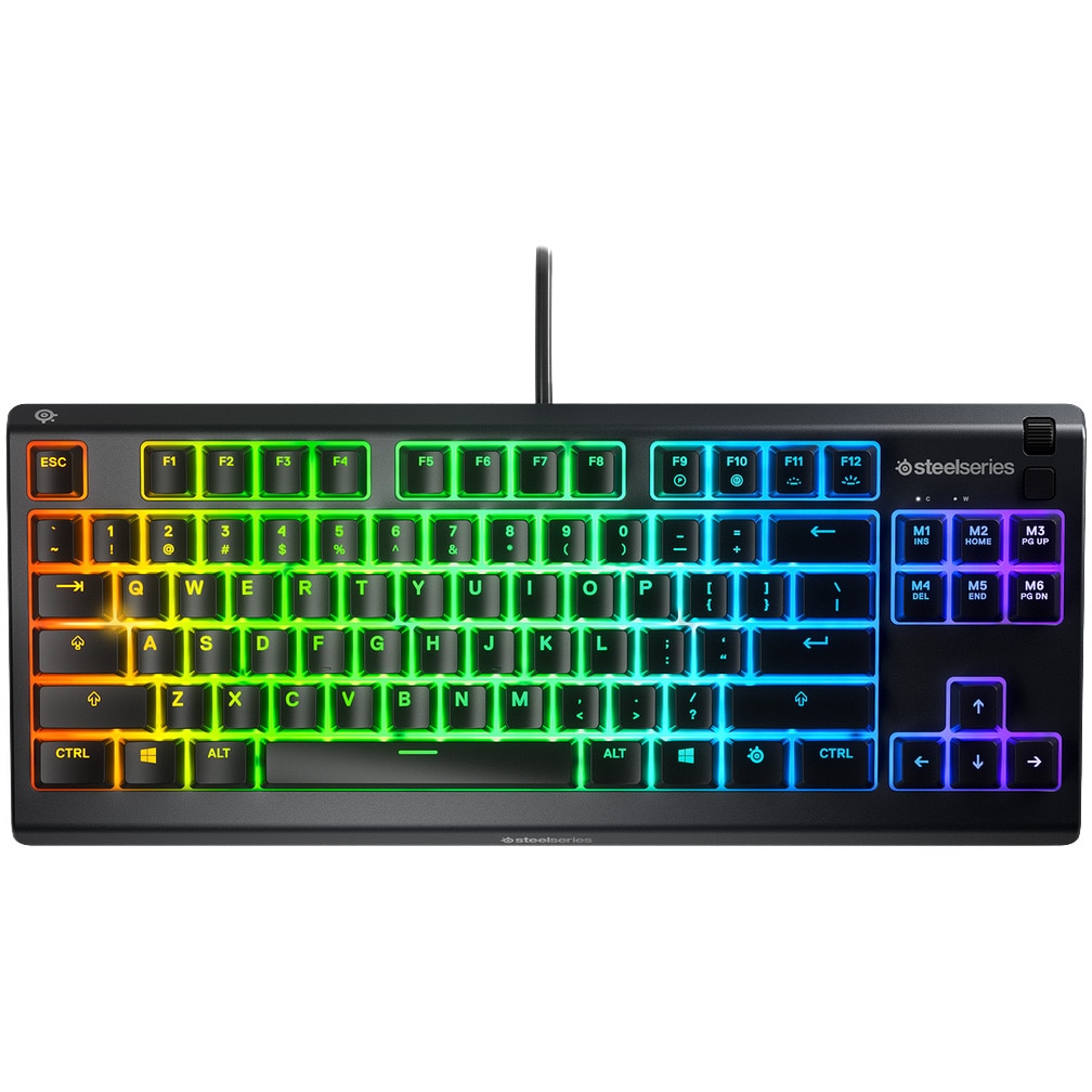 Fotografie Tastatura gaming SteelSeries Apex 3 TKL RGB, Iluminare RGB, Layout US, Negru