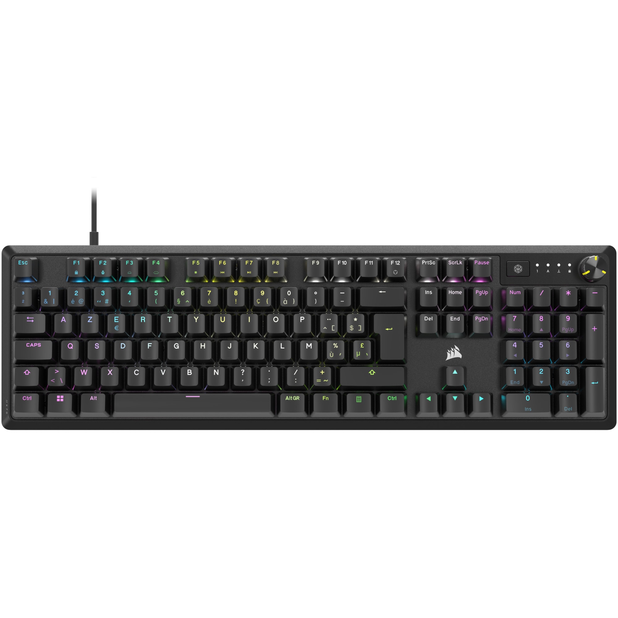 Fotografie Tastatura mecanica Corsair K70 CORE, red switches, RGB, negru