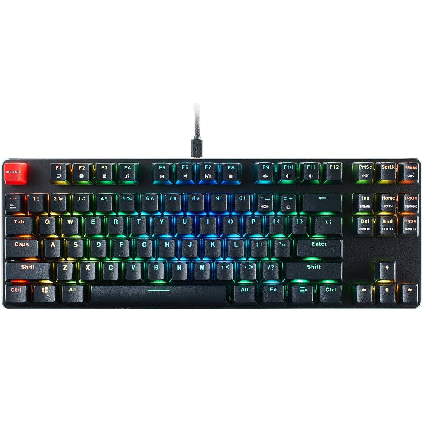 Fotografie Tastatura mecanica gaming Glorious PC Gaming Race GMMK TKL, iluminare RGB, switch Gateron Brown, US-Layout, Negru