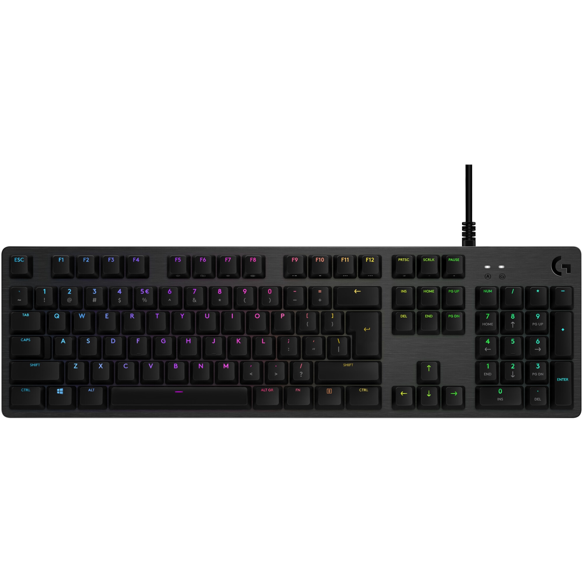 Fotografie Tastatura mecanica gaming Logitech G512 RGB Lightsync, Switch GX Brown, Negru Carbon