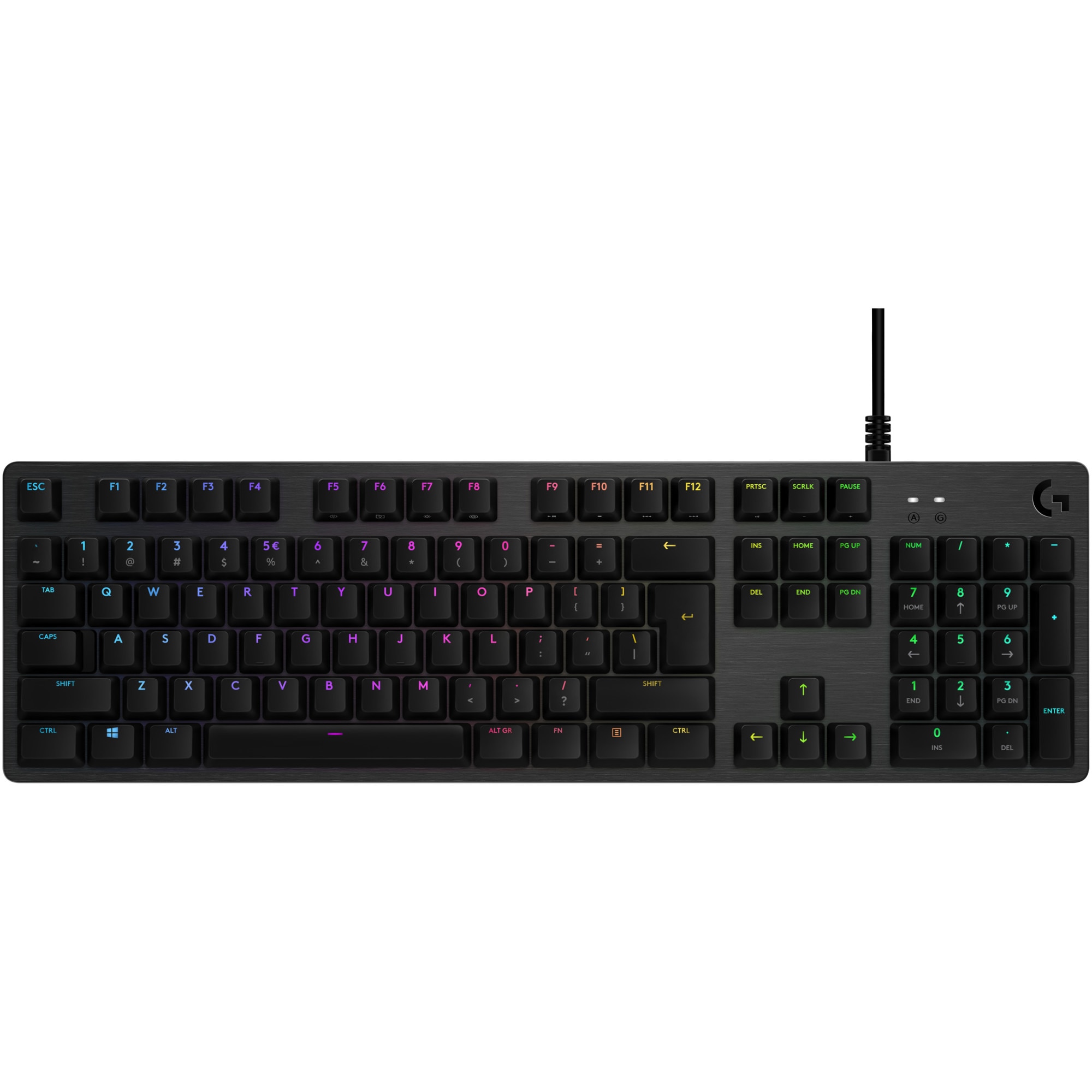 Fotografie Tastatura mecanica gaming Logitech G512 RGB Lightsync, Switch GX Red, US Layout, Negru carbon