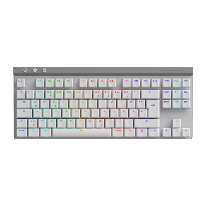 Fotografie Tastatura Mecanica Gaming Logitech G515 TKL, Ultraslin, Lightspeed, Wireless&Bluetooth, Alb