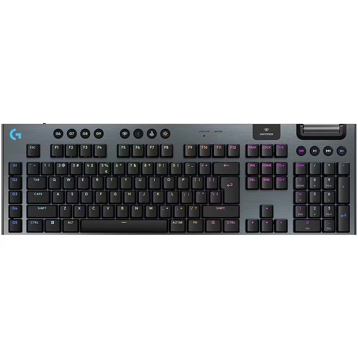 Fotografie Tastatura Mecanica Gaming Logitech G915 X LIGHTSPEED, Clicky, Low-Profile, Wireless, Negru