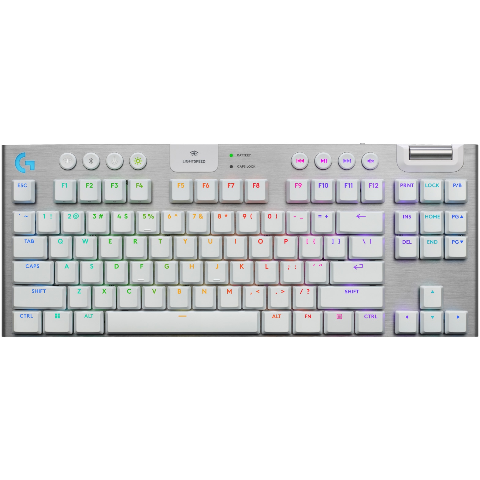 Fotografie Tastatura Mecanica Gaming Logitech G915 X TKL, Tactile, LightSpeed, Low-Profile, Wireless, Alb