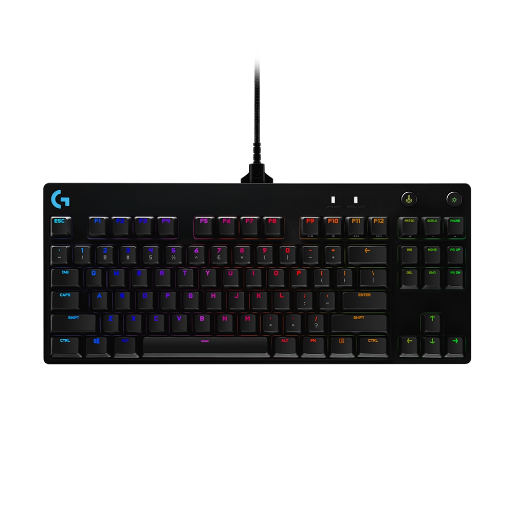 Fotografie Tastatura mecanica gaming Logitech G Pro, Iluminare RGB, GX blue switch, Negru
