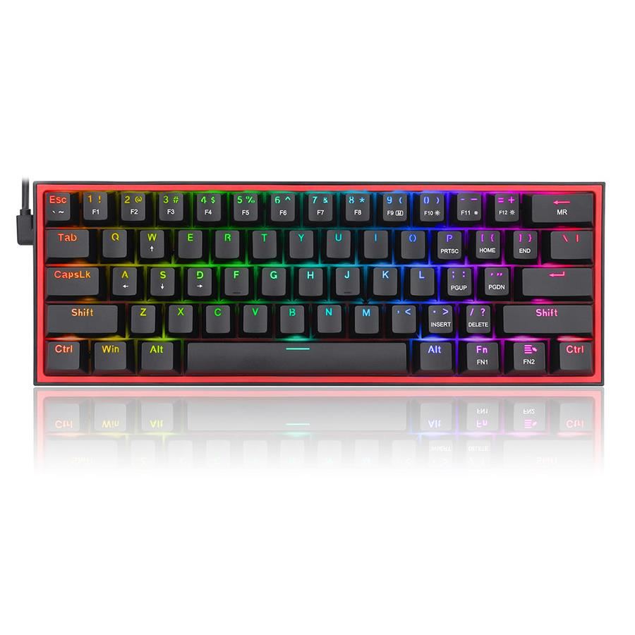 Fotografie Tastatura mecanica gaming Redragon Fizz TKL K617 RGB, negru, red switches, USB type-C