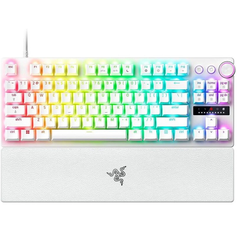 Fotografie Tastatura mecanica Razer Huntsman V3 Pro Tenkeyless , iluminare Razer Chroma RGB, US layout, alb