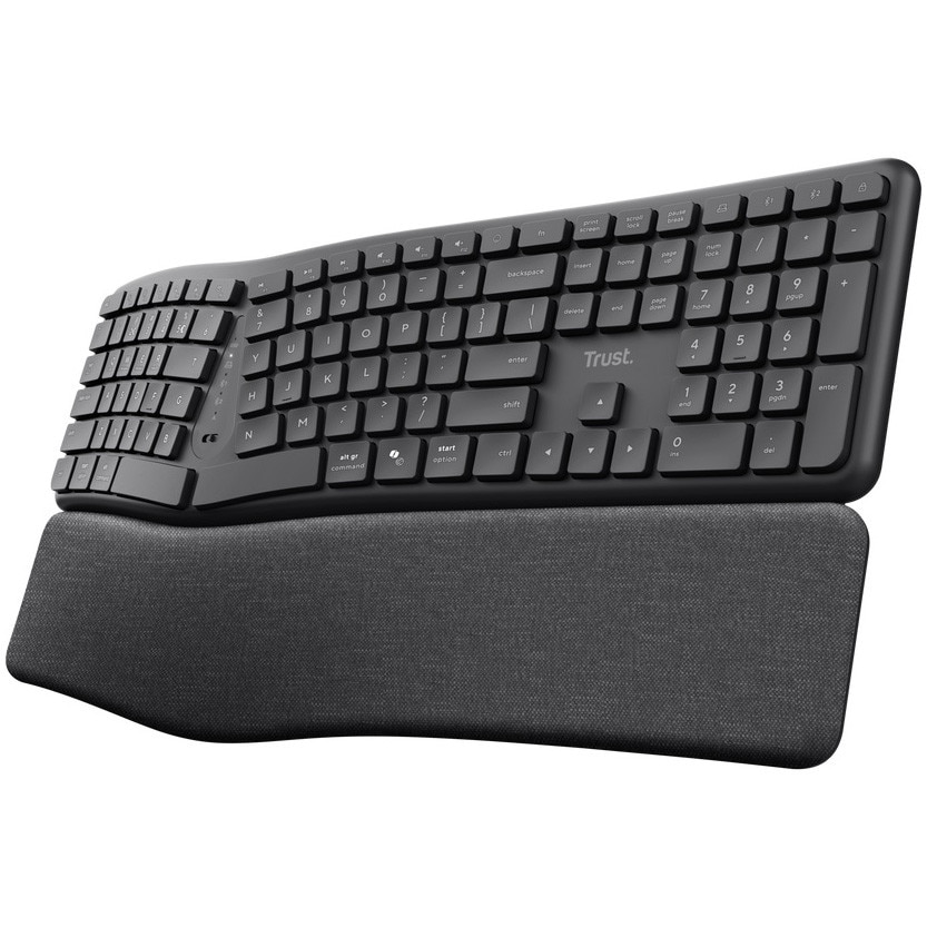 Fotografie Tastatura Wireless Multi-Device Keyra Ergo,USB 2.0 / Bluetooth, certificat ErgoCert 3, negru