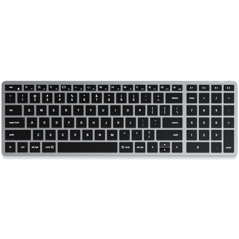 Fotografie Tastatura Wireless Satechi X2 Slim Bluetooth retroiluminata cu Keypad numeric, US, Gri spatial